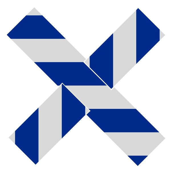 Superior Mark Floor Markings, Xs, 2in, Blue/White Hazard Stripe IN-40-588 - main